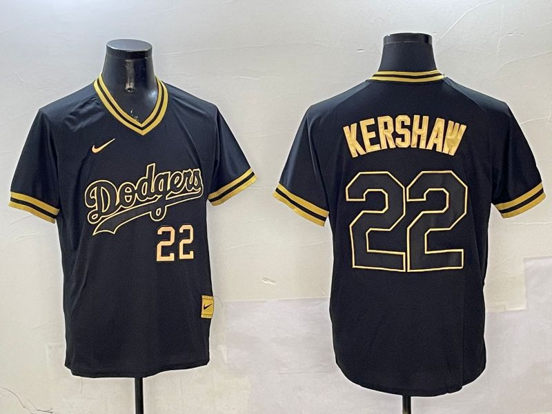 Men Los Angeles Dodgers #22 Kershaw Black Gold Game 2025 Nike MLB Jersey style 32510->los angeles dodgers->MLB Jersey
